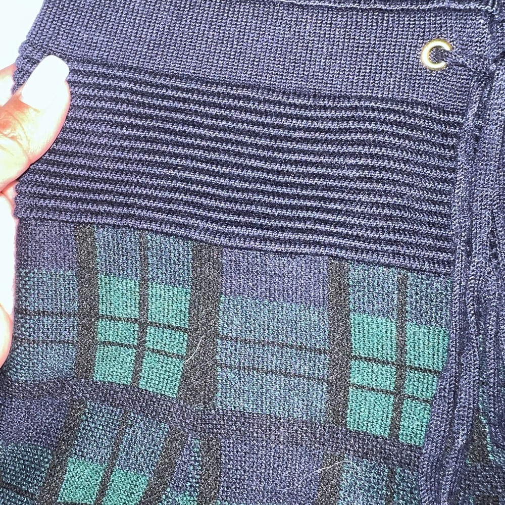 XOXO Navy and Green Plaid Midi Dress - Picture 7 of 7